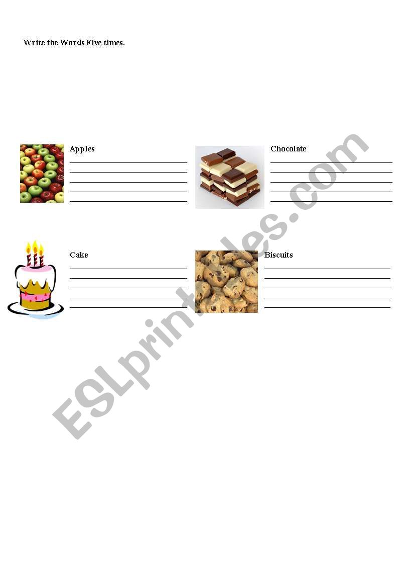 Food worksheet