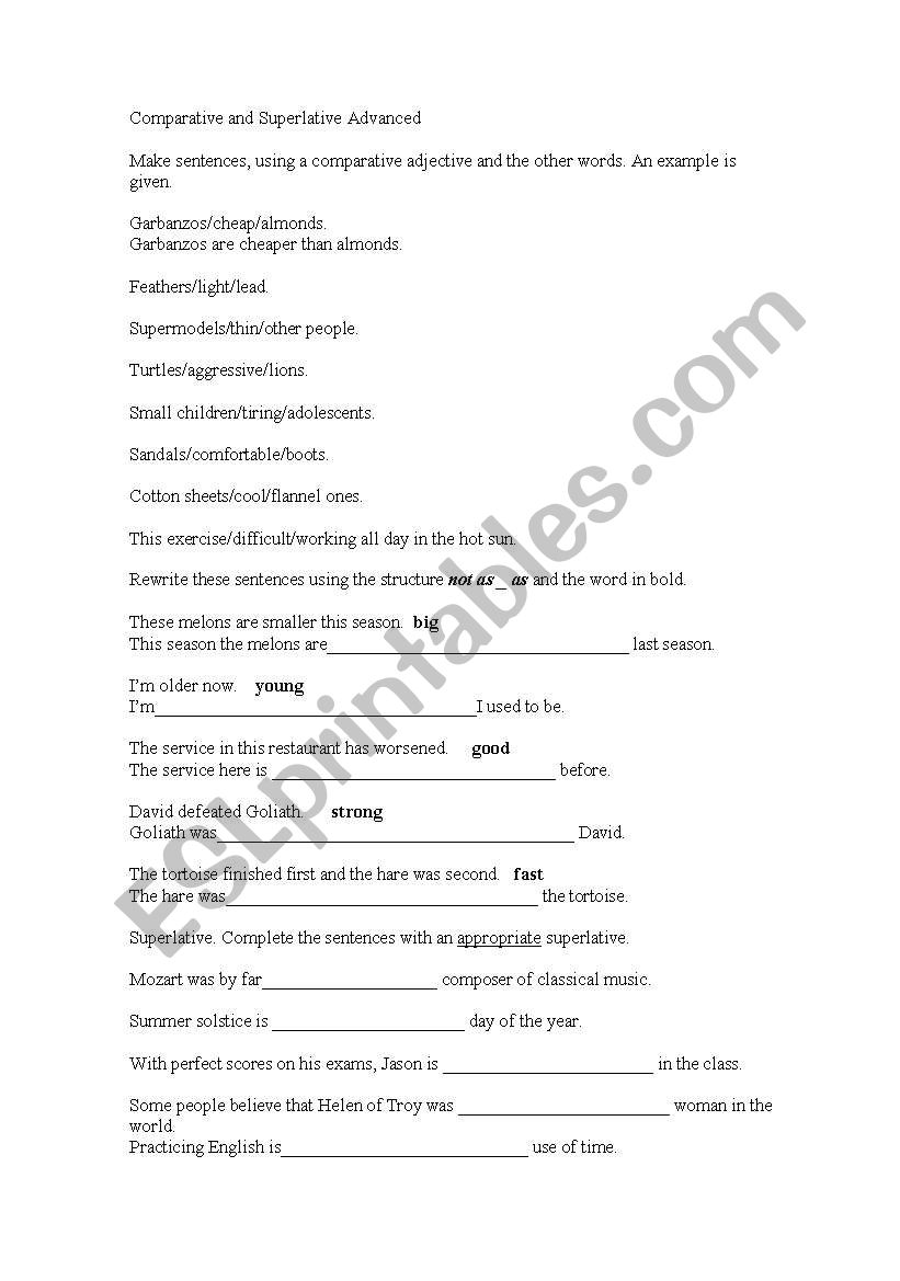 Comparative-Superlative Advanced