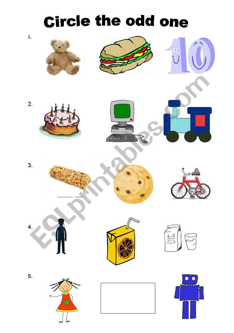Toys and Food worksheet