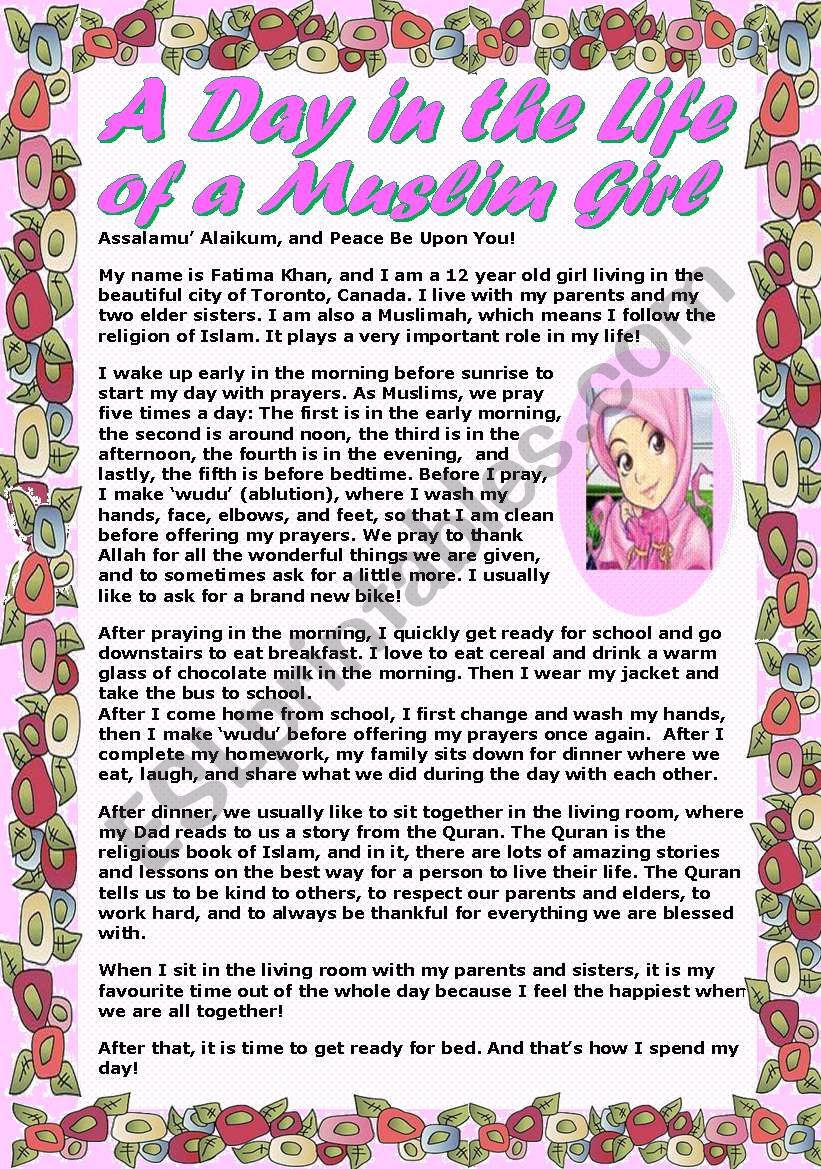 A Day in the Life of a Muslim Girl - 4 pages