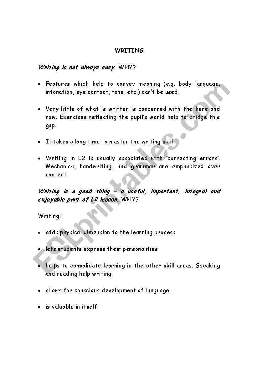 essay about writing activity worksheet