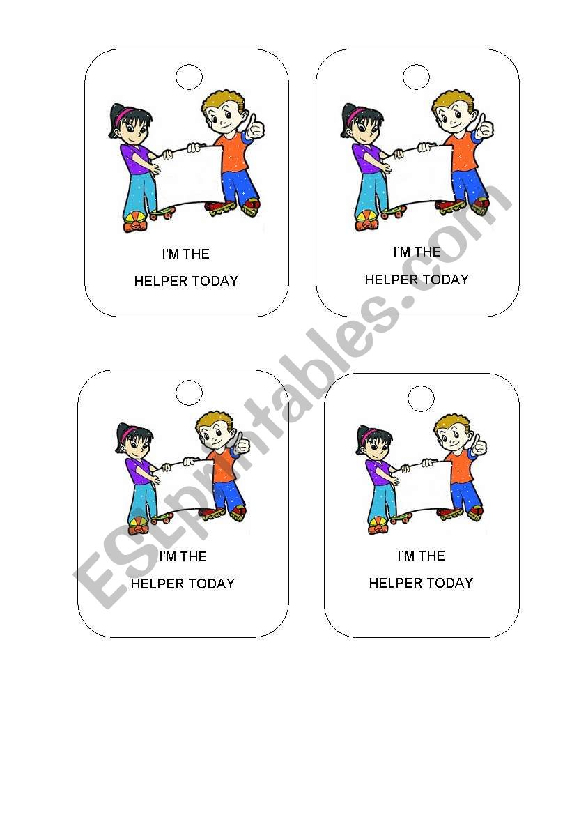 helpers badges worksheet