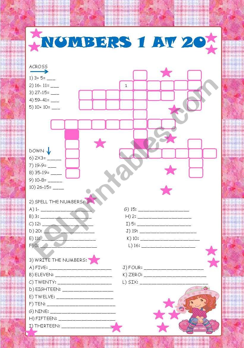 NUMBERS worksheet