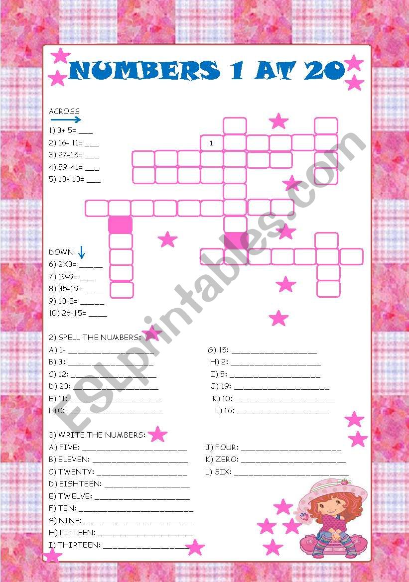 NUMBERS worksheet