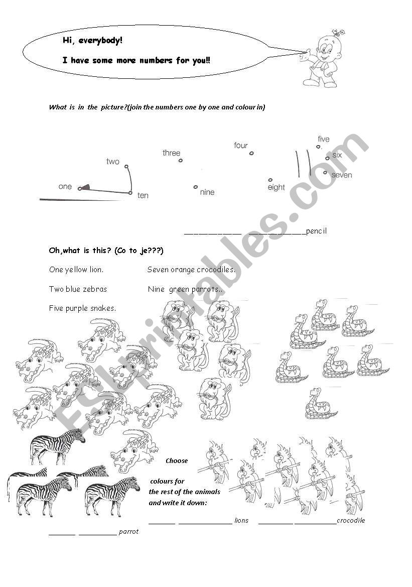 Numbers 10 - 20 worksheet