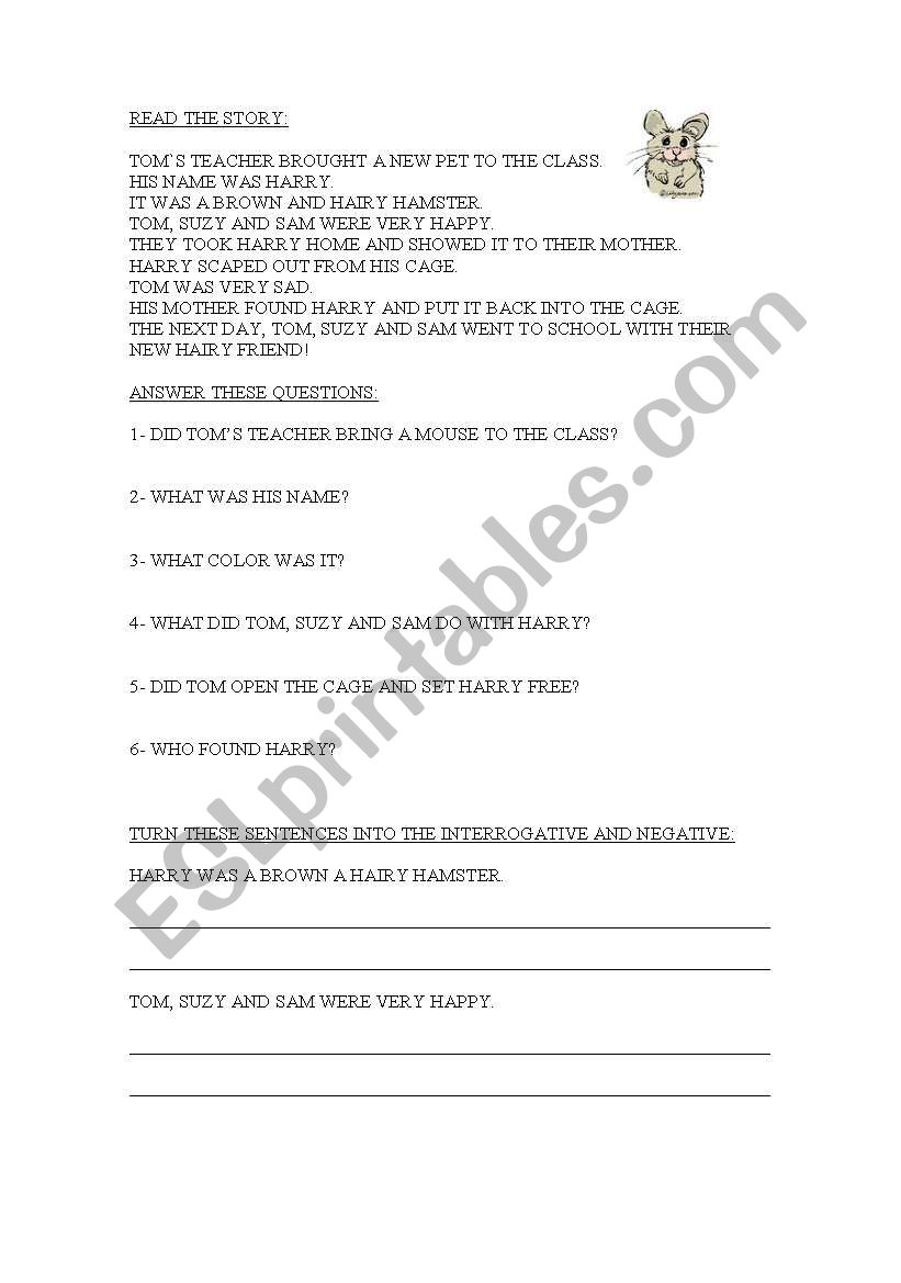 Reading Comprehension I worksheet