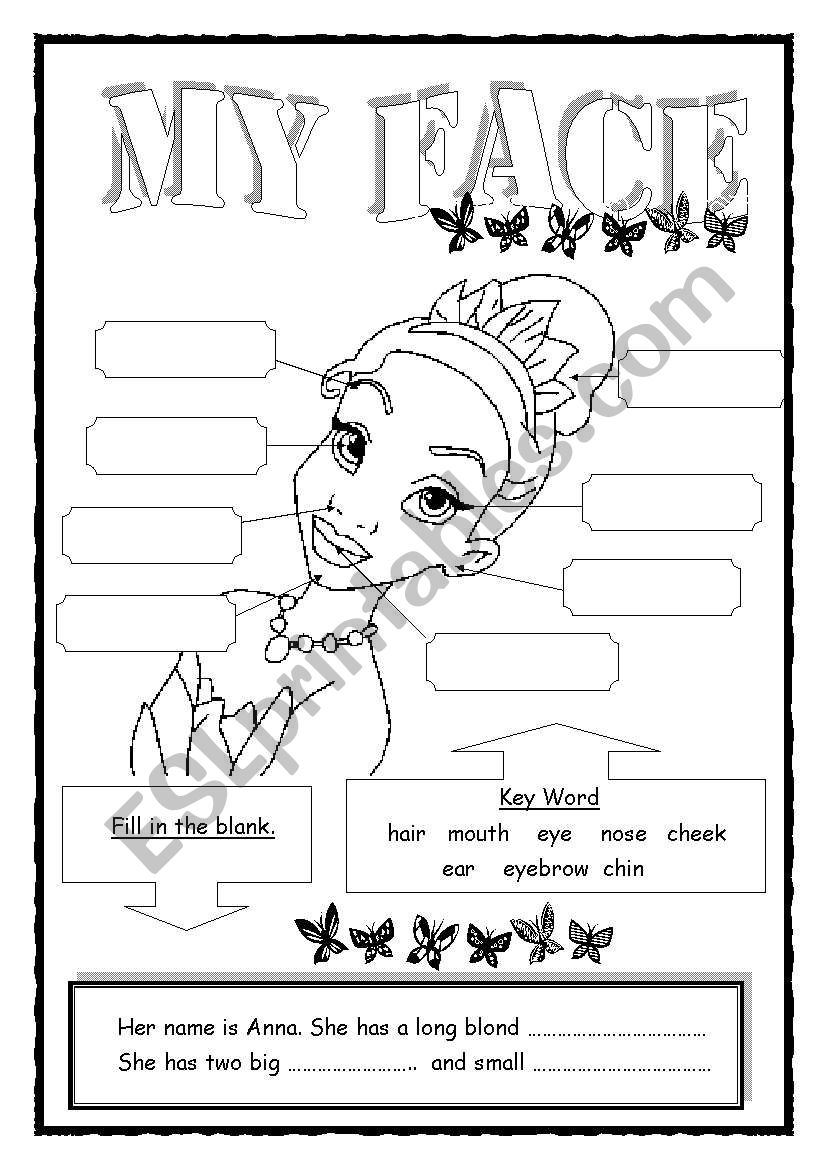 My Face worksheet