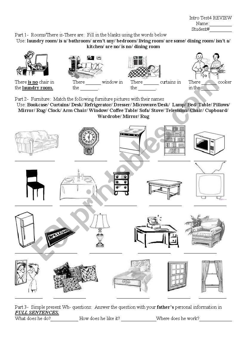 Test 4 Review worksheet