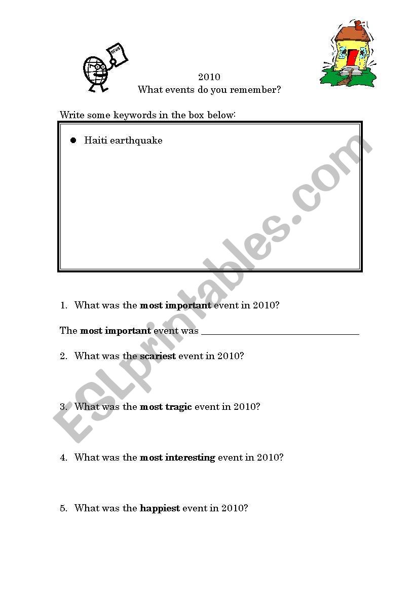 What do you remember?  2010 worksheet