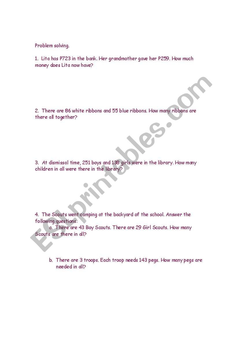 Problem solving involving 3-digits