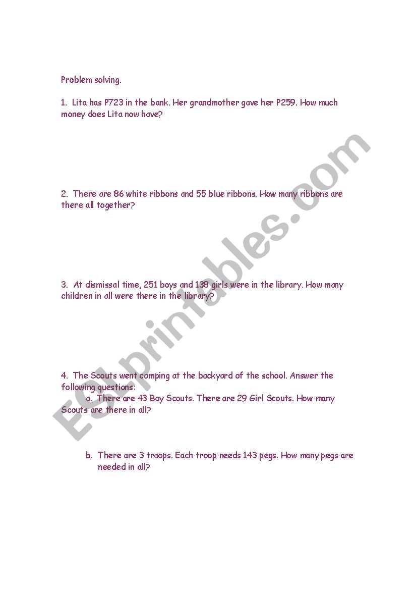 Problem solving involving 3-digits