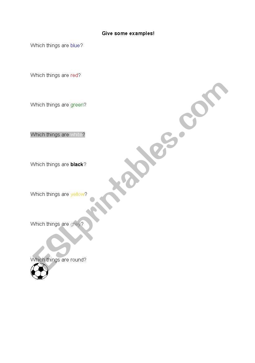 Colours & Shapes worksheet