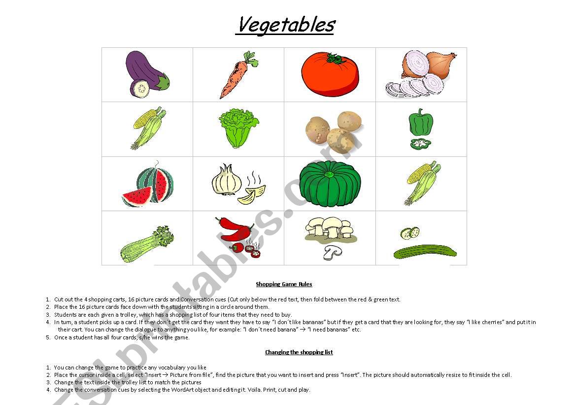 Shopping Game (Vegetables) Part 2