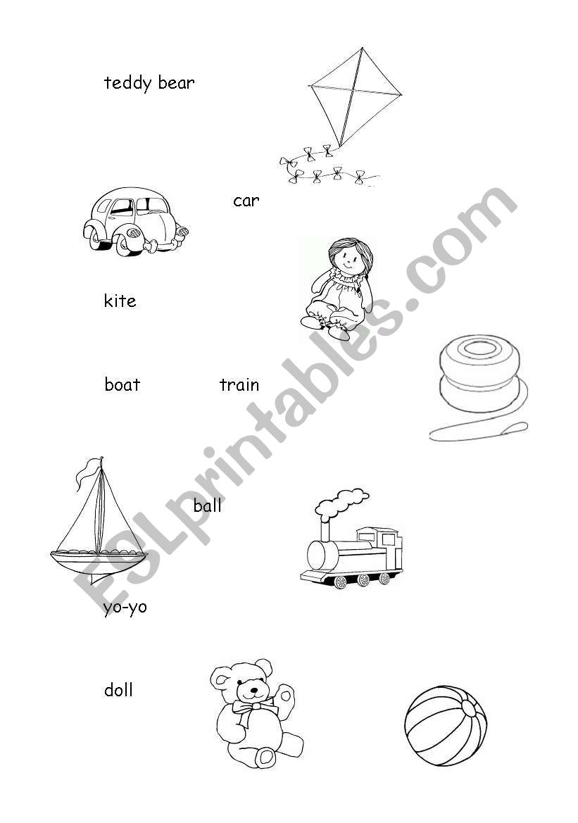 Toys match worksheet