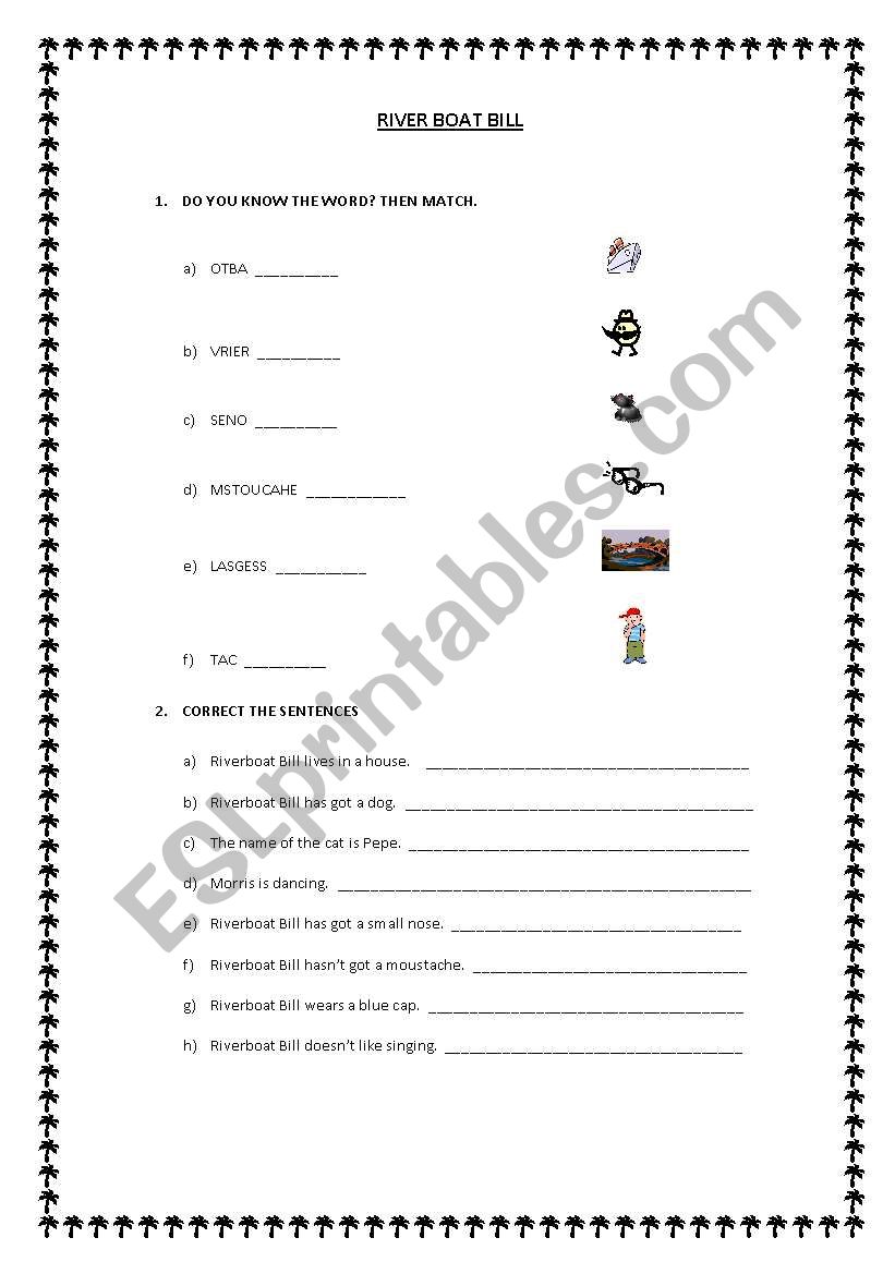 Riverboat Bill (heinemann)  worksheet