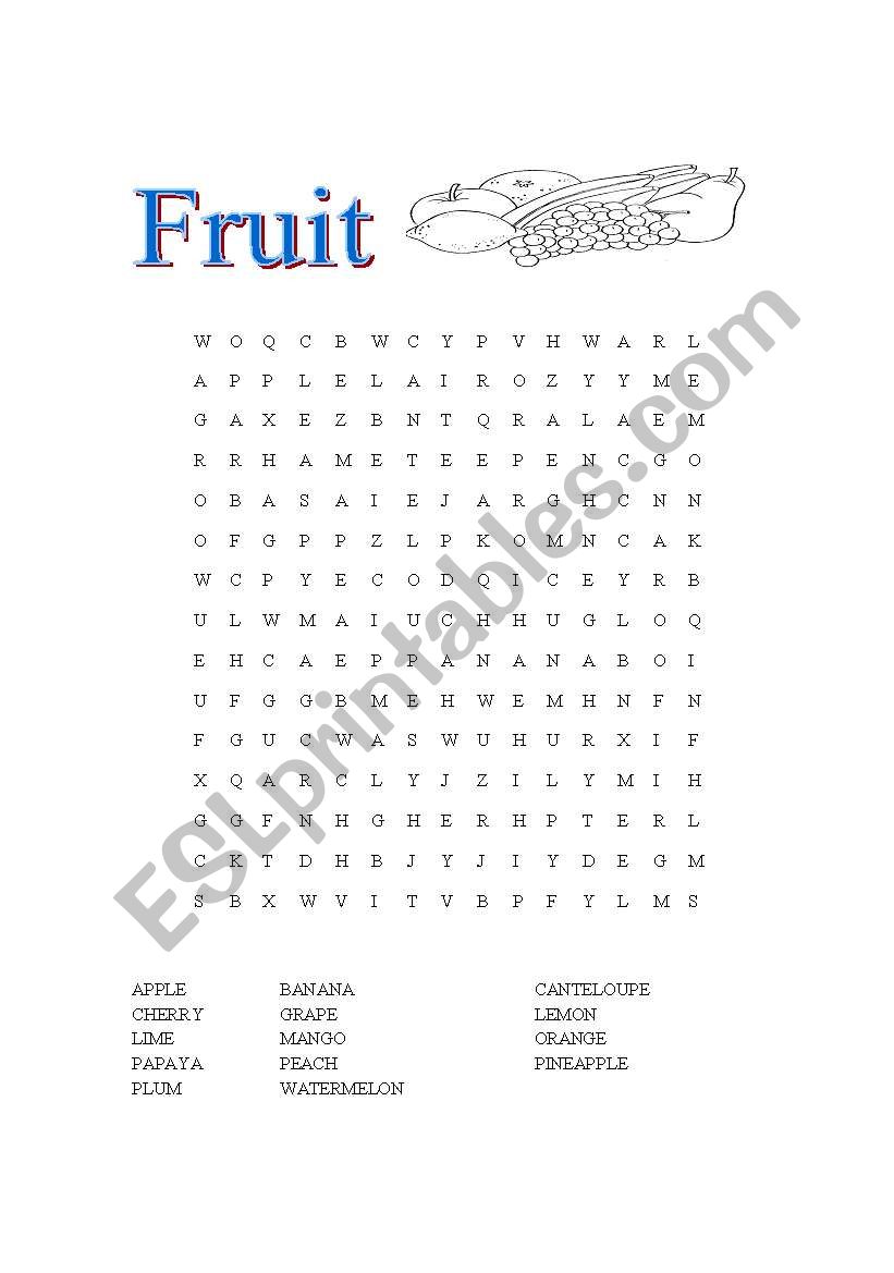 fruit worksheet