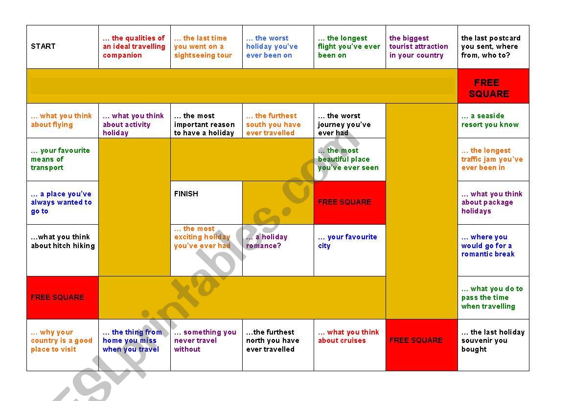 Travel worksheet