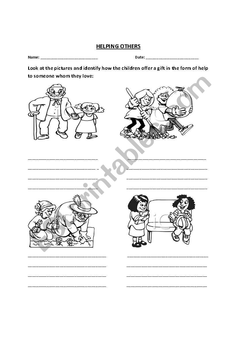 HELPING OTHERS worksheet