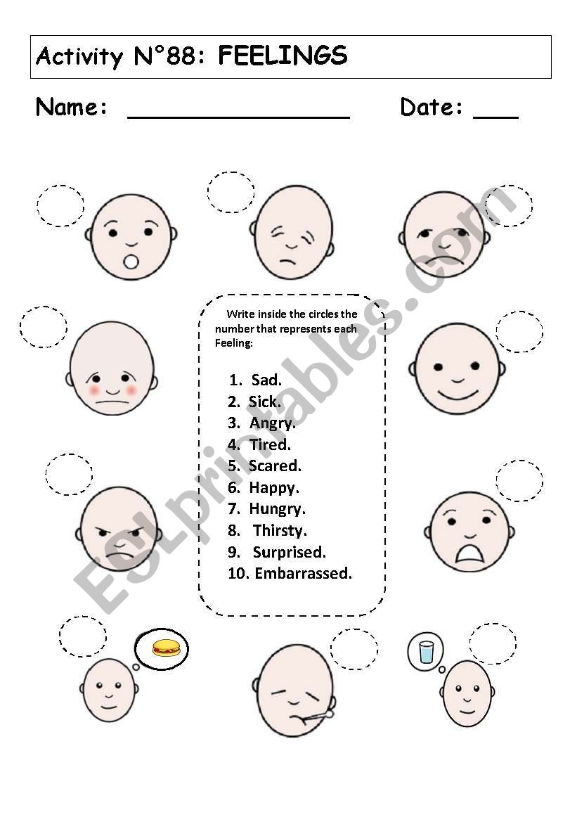 No 88:  FEELINGS worksheet