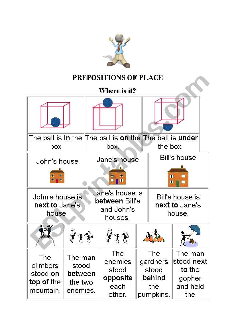 prepositions of place worksheet