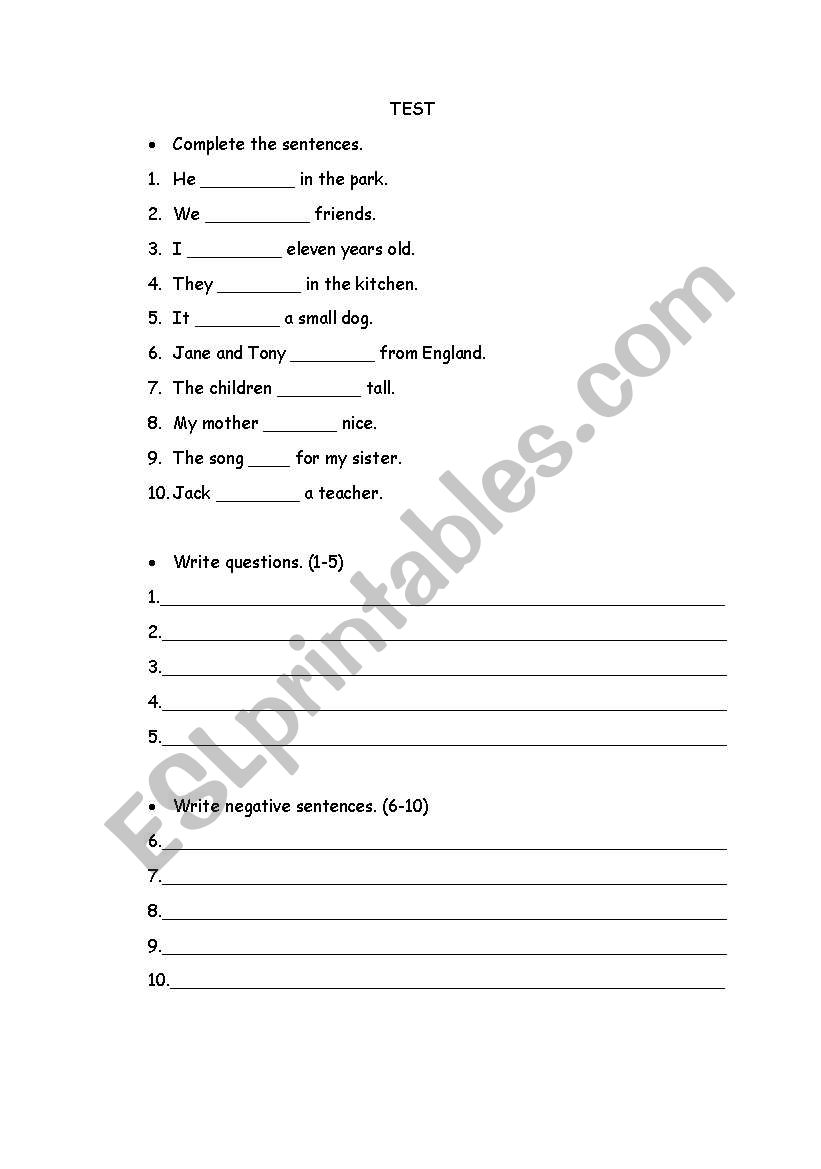 Am Is Are - and pronouns worksheet