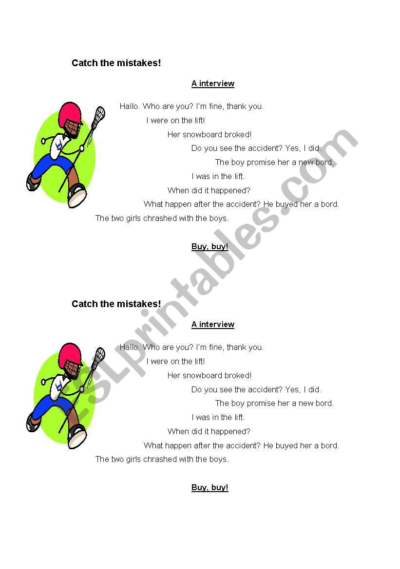 Catch your mistakes worksheet