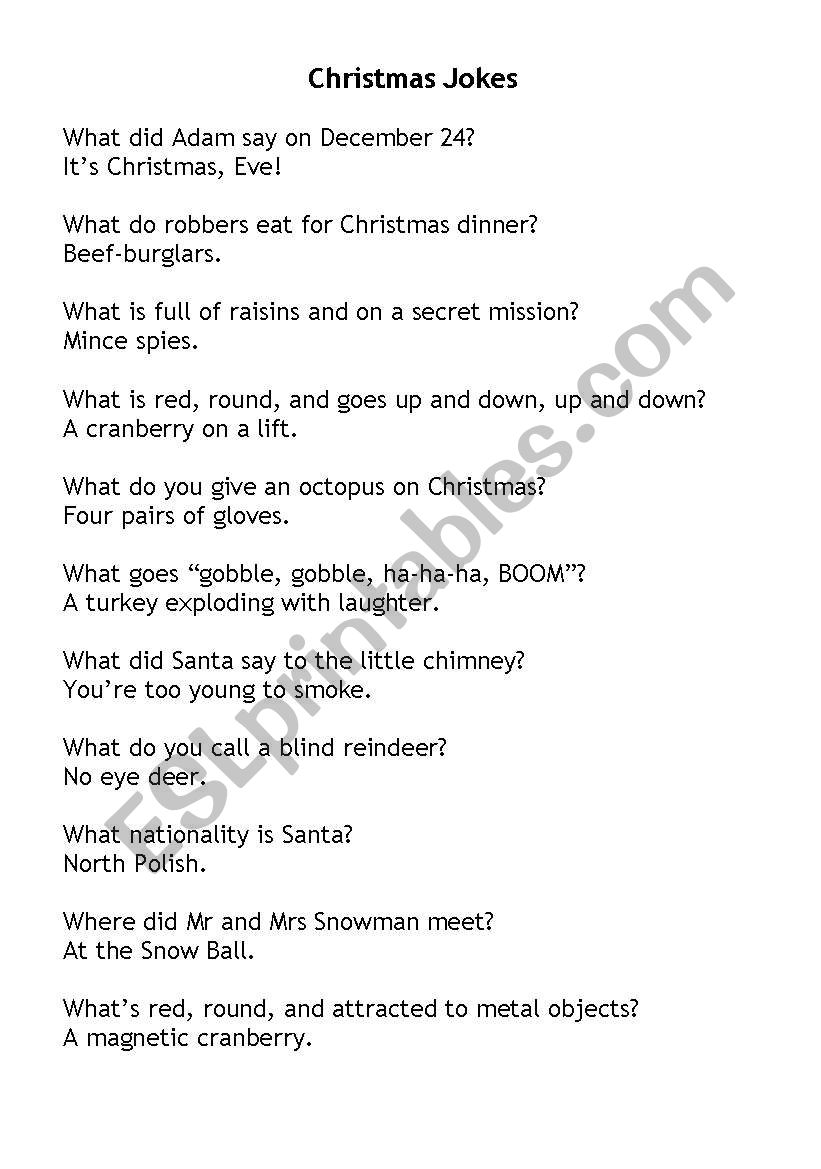 Fun at Christmas worksheet