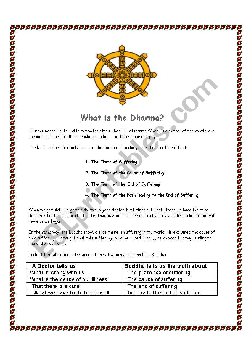 What is the dharma? worksheet