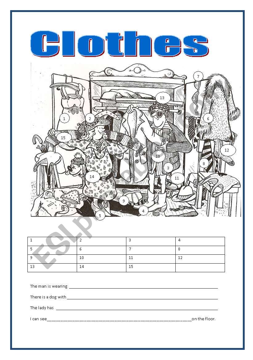 Clothes  worksheet