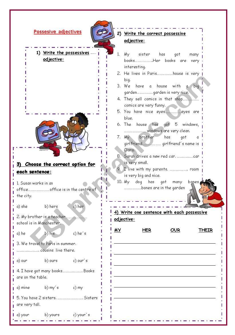 Possessives worksheet