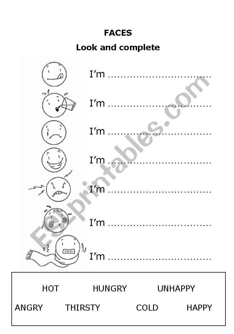 FACES worksheet