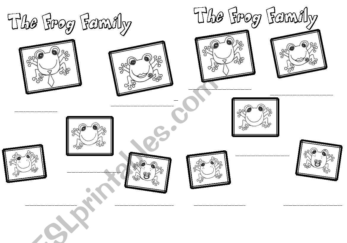 Family frog worksheet