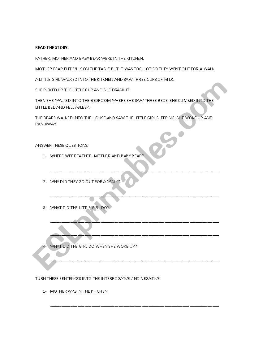 Reading Comprehension II worksheet