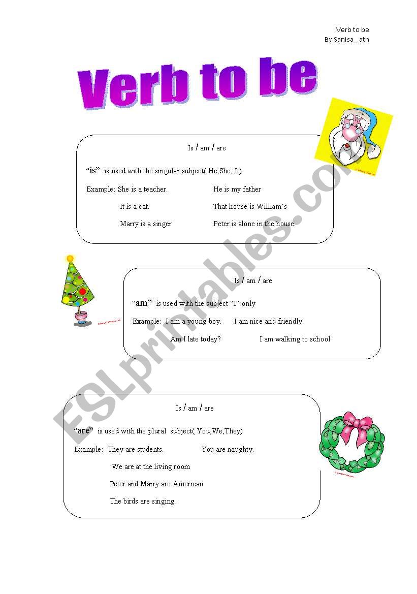 Verb to be worksheet