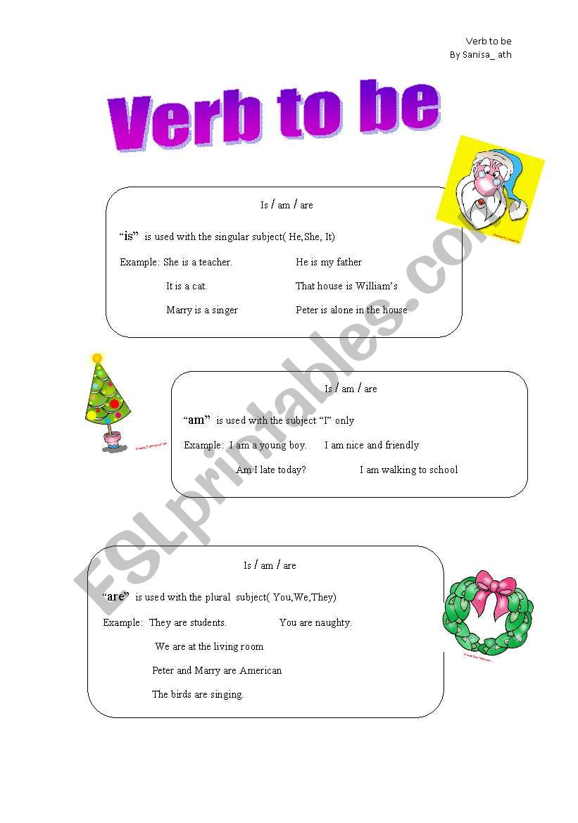 Verb to be worksheet