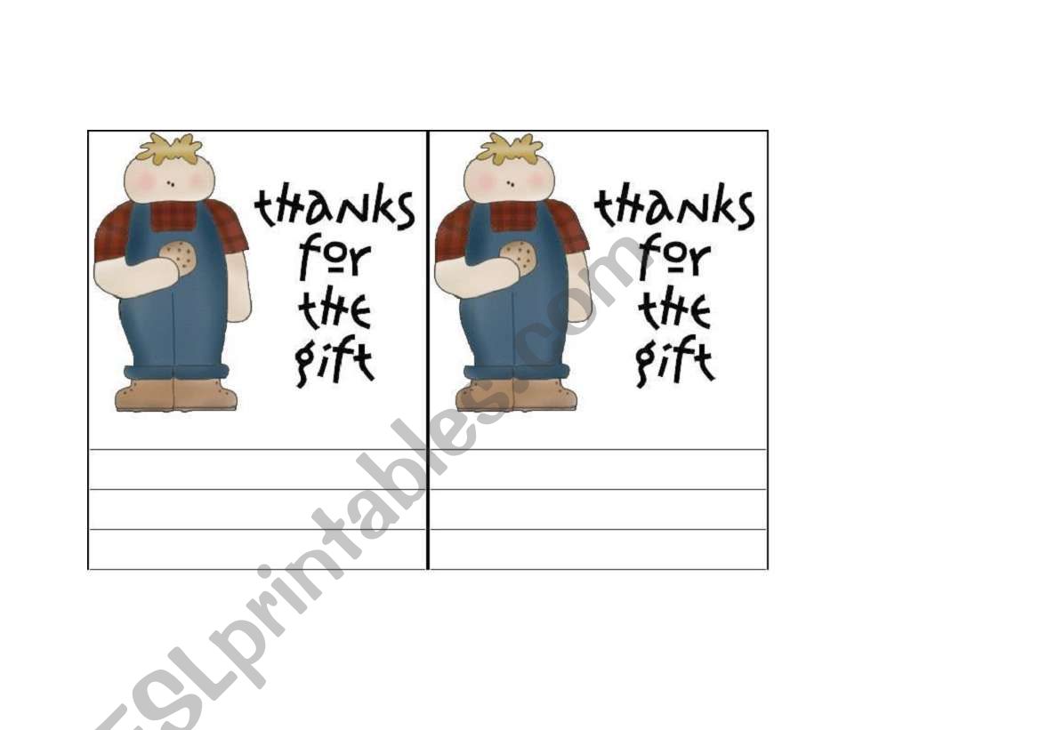 Thank you note! worksheet