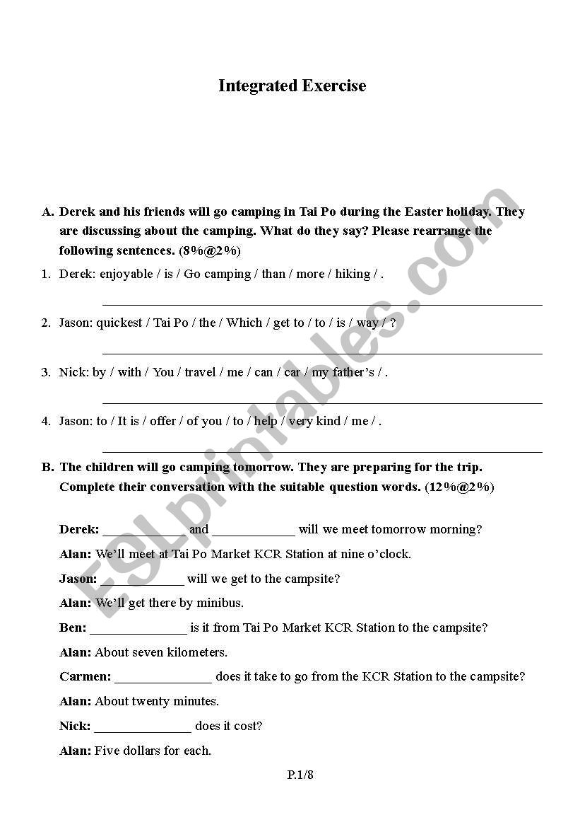 Integrated Exercise worksheet