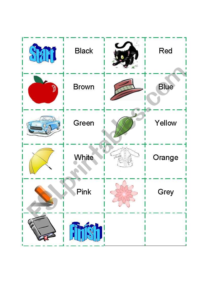 Colours domino worksheet