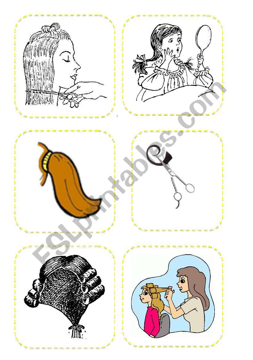 the hair salon flash cards worksheet