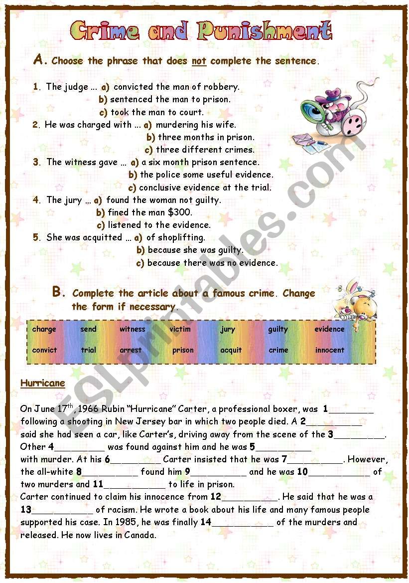 Crime and Punishment worksheet