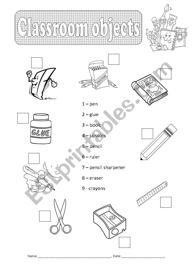 ClassroomObjectsWorksheet worksheet