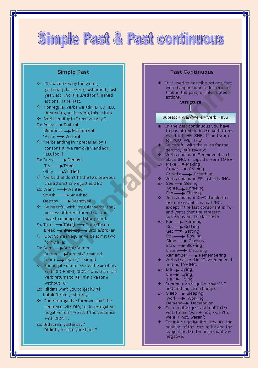 Simple Past & Past Continuous worksheet