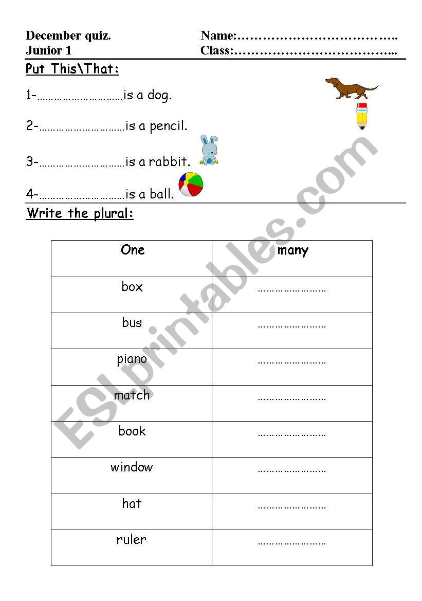 Revision worksheet