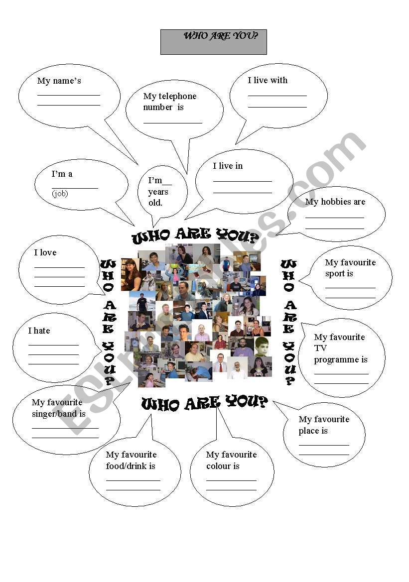 who are you? worksheet