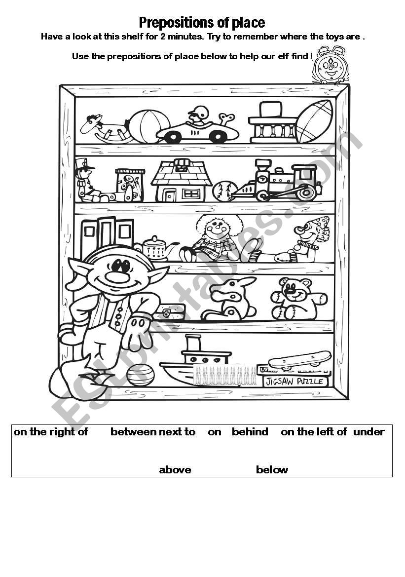 Preposition of place worksheet