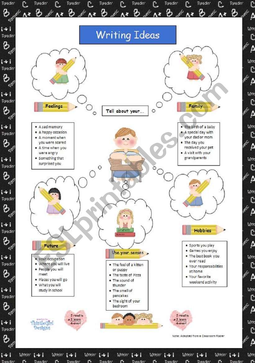 Writing Ideas worksheet