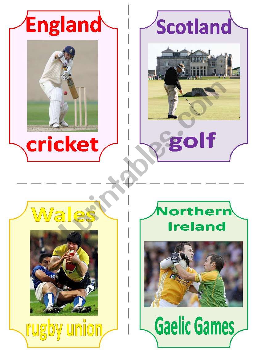 THE UK FLASHCARDS 7 - NATIONAL SPORTS