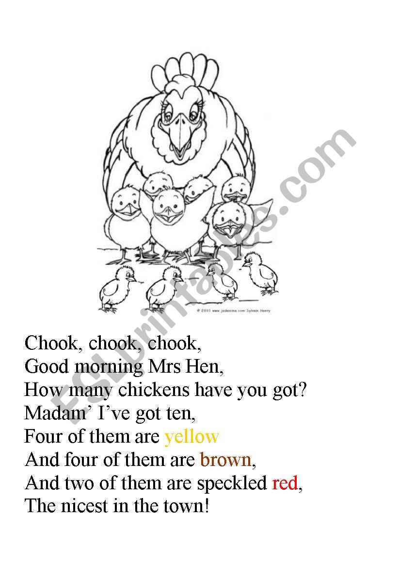 chook worksheet