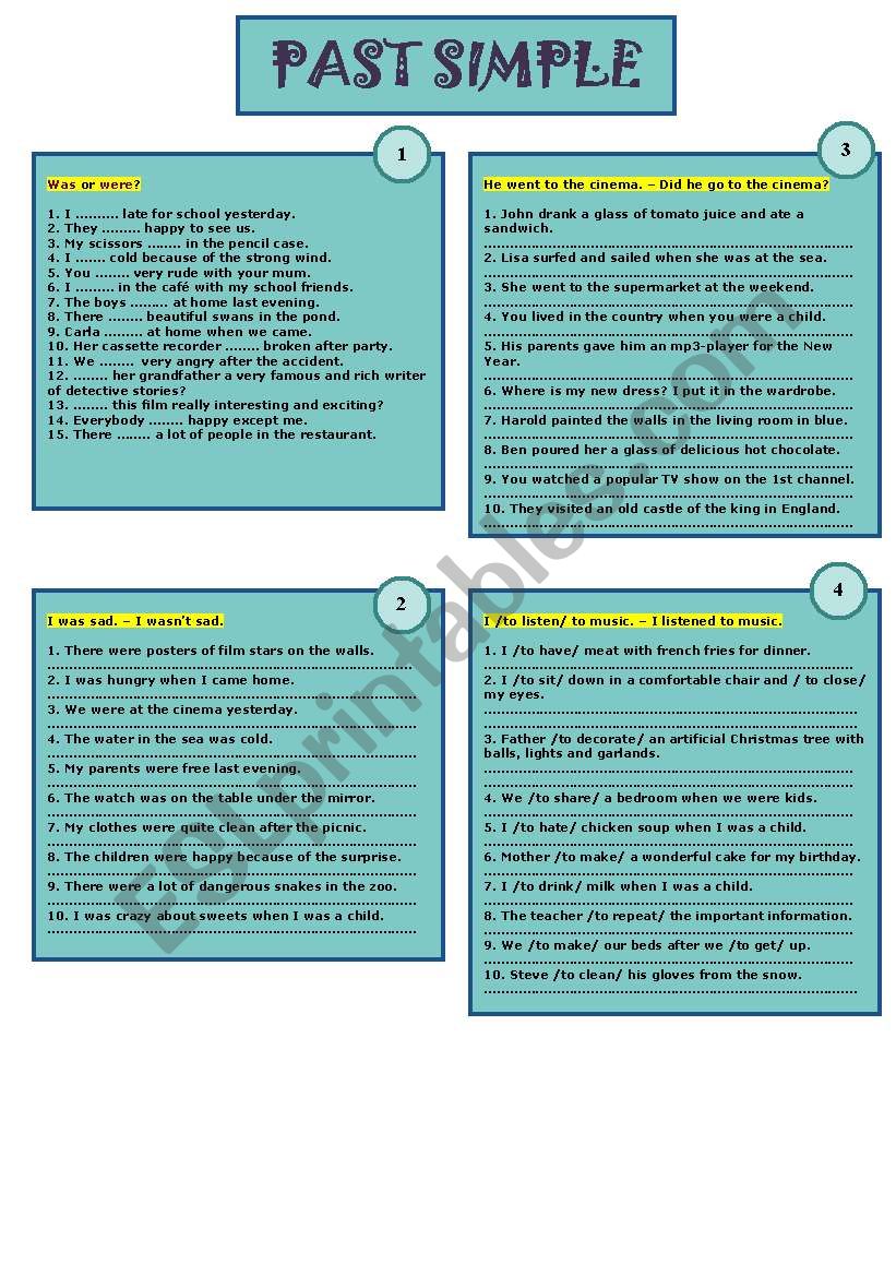 Past Simple worksheet