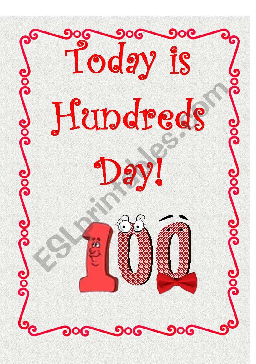 Hundreds Day Activities worksheet